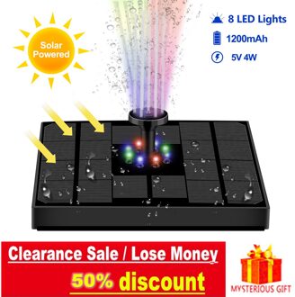 Led Solar Fontein Pomp 5V/4W Draagbare Drijvende Zonne-energie Fontein Pomp Voor Vogelbad Achtertuin Vijver zwembad Tuin Decor