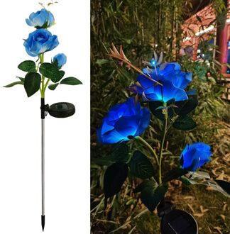 Led Solar Licht 3 Rose Bloemen Licht Waterdicht Tuin Landschap Lamp Outdoor Gazon Lamp Thuis Decoratieve Bloem Night Lights 05