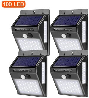Led Solar Light Outdoor Motion Sensor Wandlamp Waterdichte Zonne-energie Pathway Licht (100/150LED 1/2/4/8 Pcs) 100 LED 4 Pack