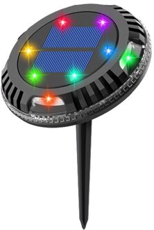 Led Solar Power Ondergrondse Licht Outdoor Garden Pathway Waterdichte Landschap Ronde Verlichting Begraven Lamp Decoratie RGB