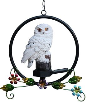 Led Solar Power Uil Haak Suspension Opknoping Lamp Powered Pathway Waterdicht Lichten Decoratieve Outdoor Tuin Decoratieve Licht wit