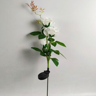 Led Solar Rose Licht Outdoor Landschap Villa Tuin Licht Solar Tuin Gazon Decoratieve Licht Spot Exterieur Led Etanche wit