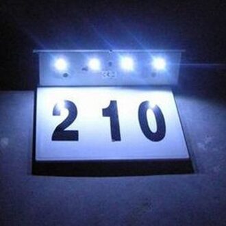 LED Solar Rvs Powered Huisnummer Lamp Automatische Schakelaar Alfanumerieke Outdoor Deur Outdoor Muur Teken Licht Sensor