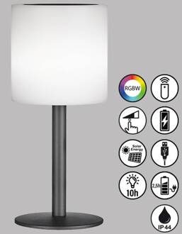 LED solar-tafellamp Lesina, zandzwart/wit zandzwart, wit