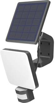 LED Solar Tuinverlichting met Sensor - Wandlamp op Zonne-energie met Bewegingssensor - Brinton Solara - 15W 1500lm - Aanpasbare Lichtkleur 3000K-4000K-6500K - IP54 - Zwart Helder/Koud wit;Warm wit;Natuurlijk wit