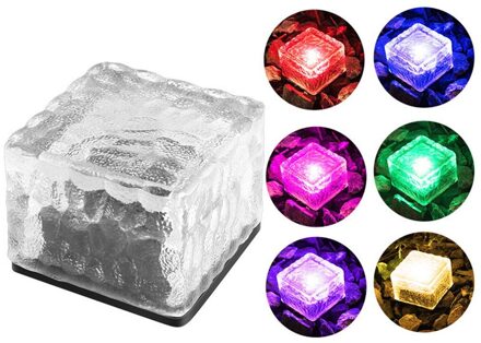 Led Solar Underground Lamp Solar Tuin Deklicht Brick Ice Cube Path Floor Licht Trap Gazon Dek Solar Begraven Lampen kleurrijk