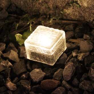 Led Solar Underground Lamp Solar Tuin Deklicht Brick Ice Cube Path Floor Licht Trap Gazon Dek Solar Begraven Lampen warm wit