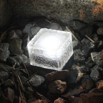 Led Solar Underground Lamp Solar Tuin Deklicht Brick Ice Cube Path Floor Licht Trap Gazon Dek Solar Begraven Lampen wit