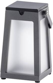 LED solarlantaarn Tinka draagbaar, grijs grijs, wit frosted