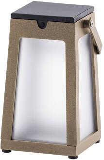 LED solarlantaarn Tinka draagbaar, muskaat muskaat, wit frosted