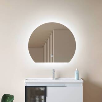 LED spiegel Celestiel, halfrond, CCT, Ø 50 cm chroom