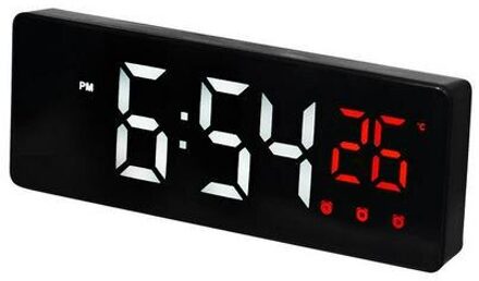 Led Spiegel Wekker Digitale Snooze Tafel Klok Wake Up Light Elektronische Grote Tijd Temperatuur Display Home Decoratie Klok 03