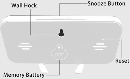 Led Spiegel Wekker Digitale Snooze Tafel Klok Wekker Elektronische Licht Big Time Temperatuur Display Klok