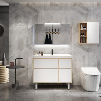 LED Spiegelkast - Afimera Vanity 80x60 cm - Randloos - Aluminium - Witte Afwerking - IP44 Gecertificeerd Helder/Koud wit