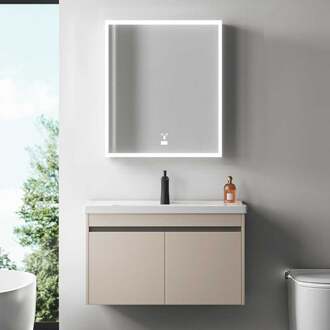 LED Spiegelkast - Afimera Zeyn 60x70 cm - Dimbaar - Witte Afwerking - IP44 Gecertificeerd Helder/Koud wit