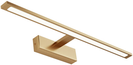 LED Spiegellamp - Brinton Armin - 12W 900lm - Helder/Koud Wit 6000K - IP44 - Rechthoek - Goud