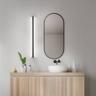 LED spiegellamp LOOM, lengte 90 cm, zwart, IP44