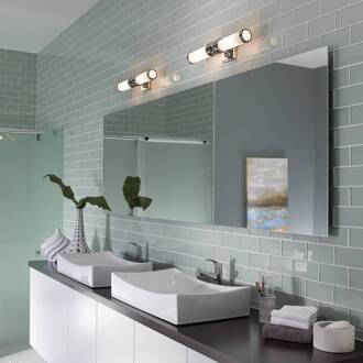 LED spiegellamp Payne 2-lamps. chroom, wit