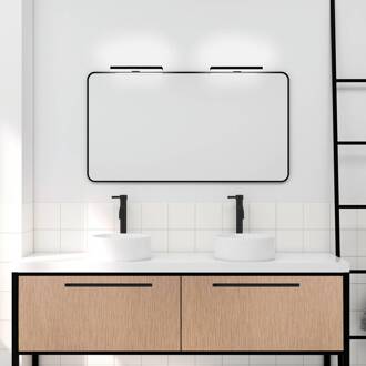 LED spiegellamp Veronica, breedte 30 cm, zwart