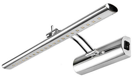 LED Spiegelverlichting - Schilderijverlichting - Ovaal 4W - Glans Chroom Aluminium - Verstelbaar Zilverkleurig