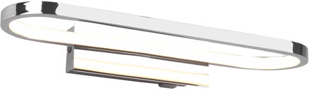 LED Spiegelverlichting - Trion Giando - 17W - Warm Wit 3000K - Spatwaterdicht IP44 - Glans Chroom - Aluminium Zilverkleurig