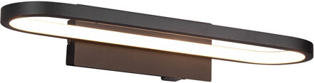 LED Spiegelverlichting - Trion Giando - 17W - Warm Wit 3000K - Spatwaterdicht IP44 - Mat Zwart - Aluminium