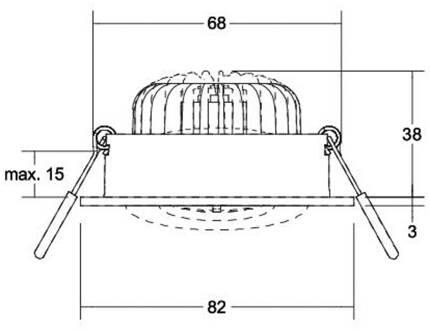 LED spot BB34 aan/uit aansluitdoos structuur zwart structuurzwart
