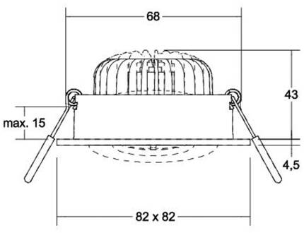 LED spot BB37 aan/uit aansluitdoos structuur zwart structuurzwart
