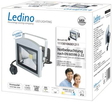 LED spot Benrath NB, noodverlichting met oplaadbare batterij zilver