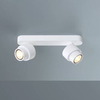 LED spot BRUSH, wit, 30 cm, 2-lamps, metaal, dimbaar, 2.700 K