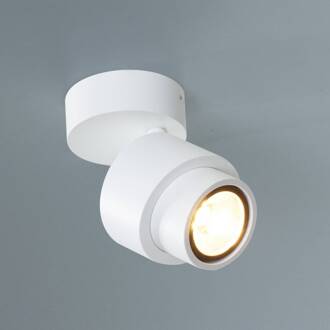 LED spot BRUSH, wit, Ø 7 cm, metaal, dimbaar, 2.700 K