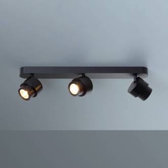 LED-spot BRUSH, zwart, 50 cm, 3-lamps, metaal, dimbaar, 2.700 K