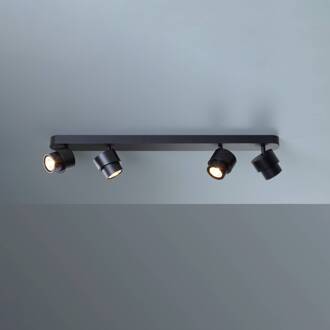 LED-spot BRUSH, zwart, 70 cm, 4-lamps, metaal, dimbaar, 2.700 K