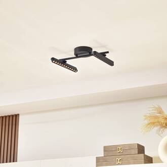 LED spot Eldrin, zwart, 2-lamps, lichtpunten