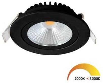 LED Spot - Inbouwspot - ED-10023 - 5W - Waterdicht IP54 - Dimbaar - Dim to Warm - Warm Wit 2000K-3000K - Mat Zwart
