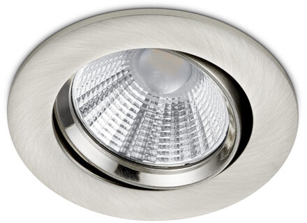 LED Spot - Inbouwspot - Trion Paniro - Rond 5W - Dimbaar - Warm Wit 3000K - Mat Nikkel - Aluminium - Ø80mm Zilverkleurig