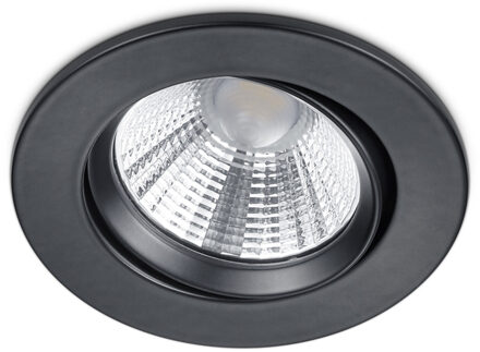 LED Spot - Inbouwspot - Trion Paniro - Rond 5W - Dimbaar - Warm Wit 3000K - Mat Zwart - Aluminium - Ø80mm