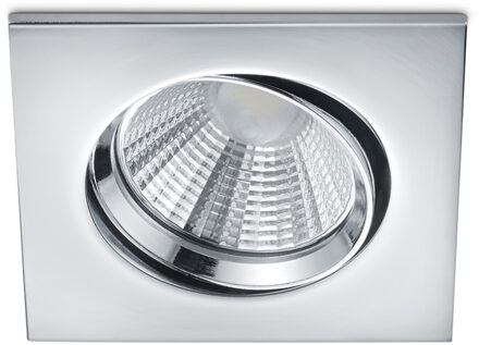 LED Spot - Inbouwspot - Trion Paniro - Vierkant 5W - Dimbaar - Warm Wit 3000K - Mat Chroom - Aluminium - 80mm Zilverkleurig