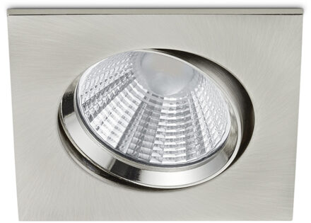 LED Spot - Inbouwspot - Trion Paniro - Vierkant 5W - Dimbaar - Warm Wit 3000K - Mat Nikkel - Aluminium - 80mm Zilverkleurig