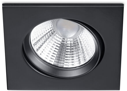 LED Spot - Inbouwspot - Trion Paniro - Vierkant 5W - Dimbaar - Warm Wit 3000K - Mat Zwart - Aluminium - 80mm