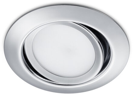 LED Spot - Inbouwspot - Trion Roluno - 5W - Warm Wit 3000K - Rond - Mat Chroom - Aluminium - Ø80 Zilverkleurig