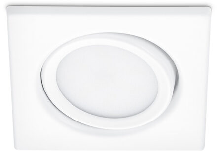 LED Spot - Inbouwspot - Trion Roluno - 5W - Warm Wit 3000K - Vierkant - Mat Wit - Aluminium Zilverkleurig