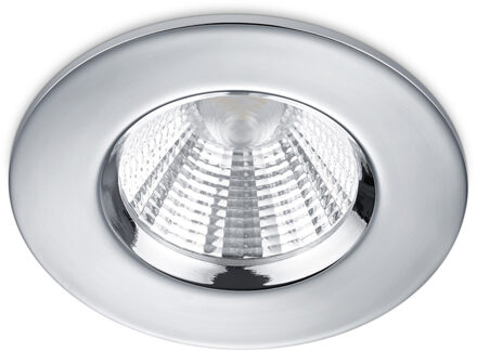 LED Spot - Inbouwspot - Trion Zagrona - 5W - Waterdicht IP65 - Dimbaar - Warm Wit 3000K - Glans Chroom - Aluminium - Zilverkleurig