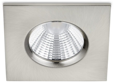 LED Spot - Inbouwspot - Trion Zagrona - 5W - Waterdicht IP65 - Dimbaar - Warm Wit 3000K - Mat Nikkel - Aluminium - Zilverkleurig