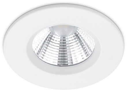 LED Spot - Inbouwspot - Trion Zagrona - 5W - Waterdicht IP65 - Dimbaar - Warm Wit 3000K - Mat Wit - Aluminium - Rond