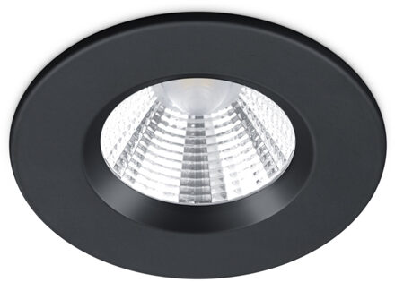 LED Spot - Inbouwspot - Trion Zagrona - 5W - Waterdicht IP65 - Dimbaar - Warm Wit 3000K - Mat Zwart - Aluminium - Rond