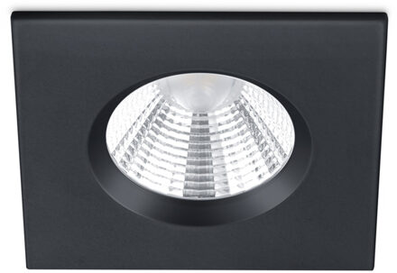 LED Spot - Inbouwspot - Trion Zagrona - 5W - Waterdicht IP65 - Dimbaar - Warm Wit 3000K - Mat Zwart - Aluminium