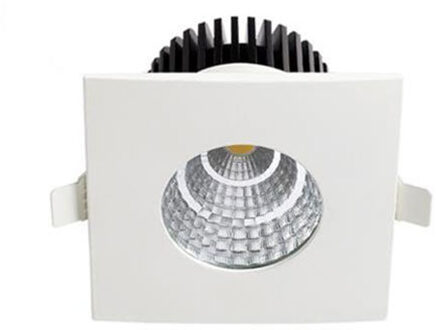 LED Spot - Inbouwspot - Vierkant 6W - Waterdicht IP65 - Natuurlijk Wit 4200K - Mat Wit Aluminium - 90mm