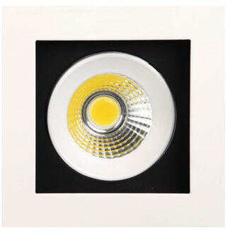 LED Spot - Inbouwspot - Vierkant 8W - Helder/Koud Wit 6400K - Mat Wit Aluminium - Kantelbaar 100mm