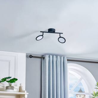 LED spot Manel, zwart, ijzer, 35 cm lang, 2-lamps. zwart, wit